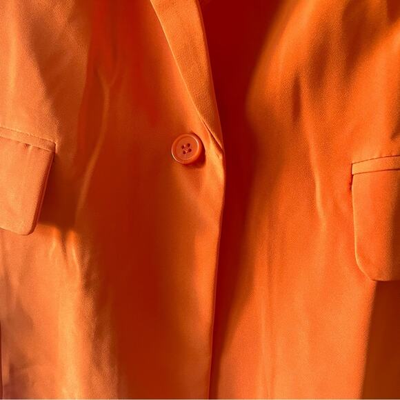 Happily Grey Blazer single button Coat NWT burnt orange faux pockets - Picture 3 of 8